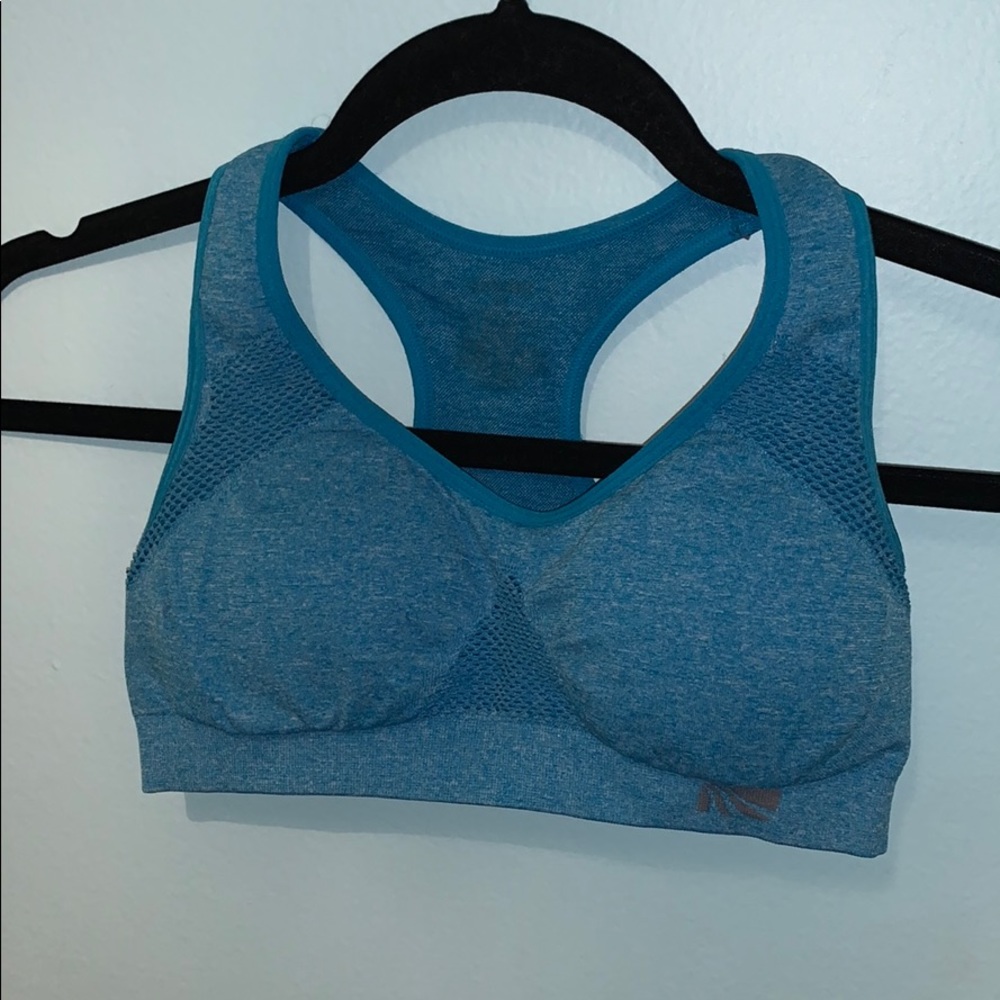 Blue sports bra!
